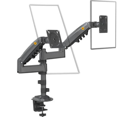 NB New H180 Full Motion 17'-27' Double Monitor Holder Gas Spring Arm LCD Mount Ergonomic Dual Arm Clamp Bracket 2-9kgs Each