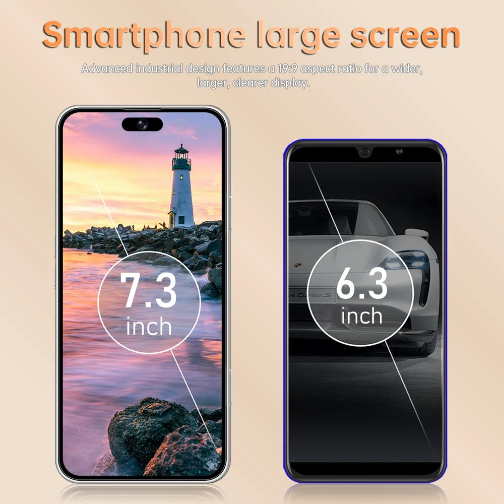 Cellphones 15T Pro Original Face Recognition Android 15 Mobile Phones 5G Dual Card 7800mAh 7.3 inch Global Version Unlocked Smartphone