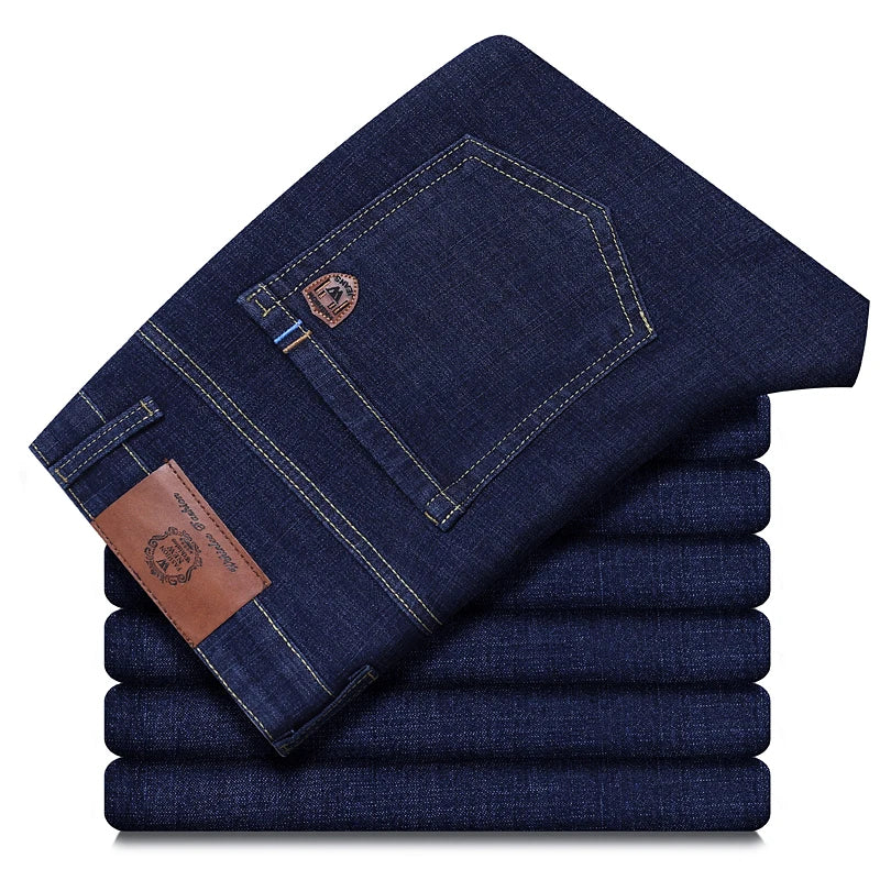 Business-jeans för herr – rak passform, stretch-denim, casual och kontor