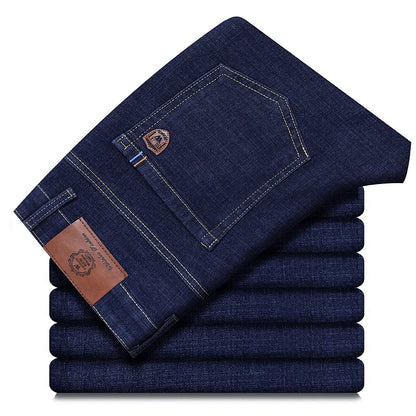 Business-jeans för herr – rak passform, stretch-denim, casual och kontor