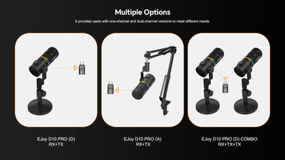 COMICA D10 PRO RGB Cardioid USB/XLR Dynamic Wireless Microphone Gaming Mic Voice Noise Reduction for Streaming Interview Podcast