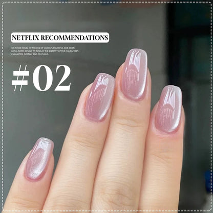 MIANEL 12ML Hibiscus Purple Cat Eye Gel Nail Polish Super Whitening Glass Beads Cat Eye Nails Purple Nials Blue Nails 1-12PCS