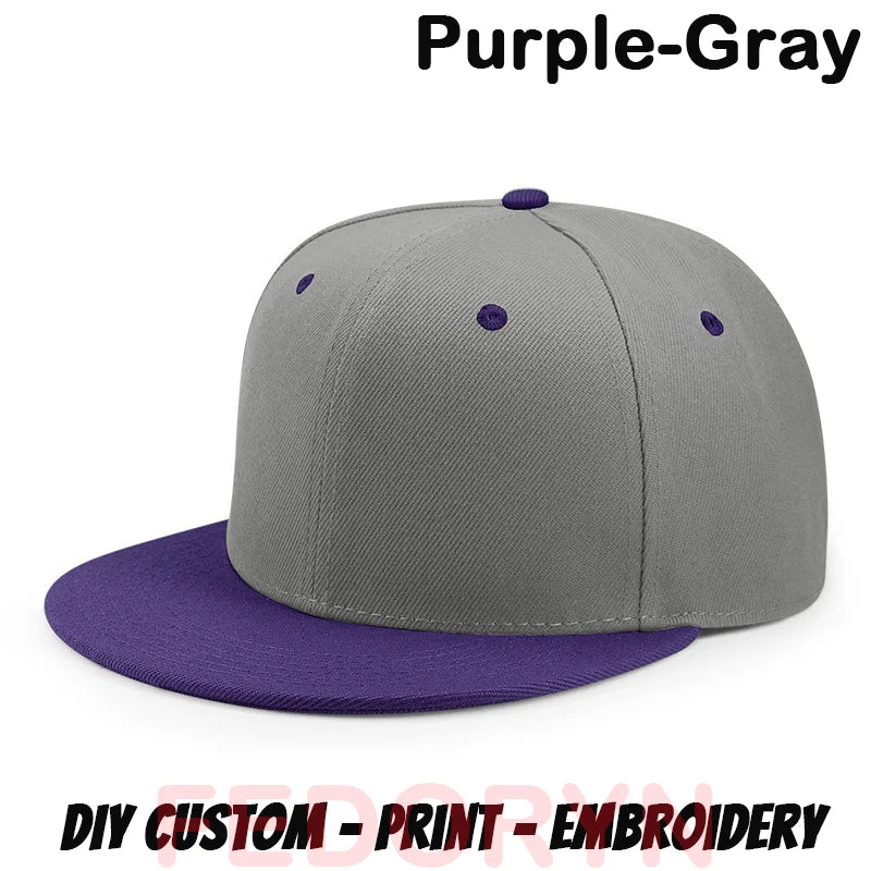 FEDORYN Snapback Keps Splice-Färger Hip Hop – 40 Färger Akryl/Polyester Justerbar Unisex Anpassad Brodyr Tryck Grossist Dropshipping