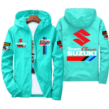 Racingjakka för Herr – Tunn Polyesterjakka med Dragkedja, Casual Sportswear i 10 Färger och Storlekar S–7XL