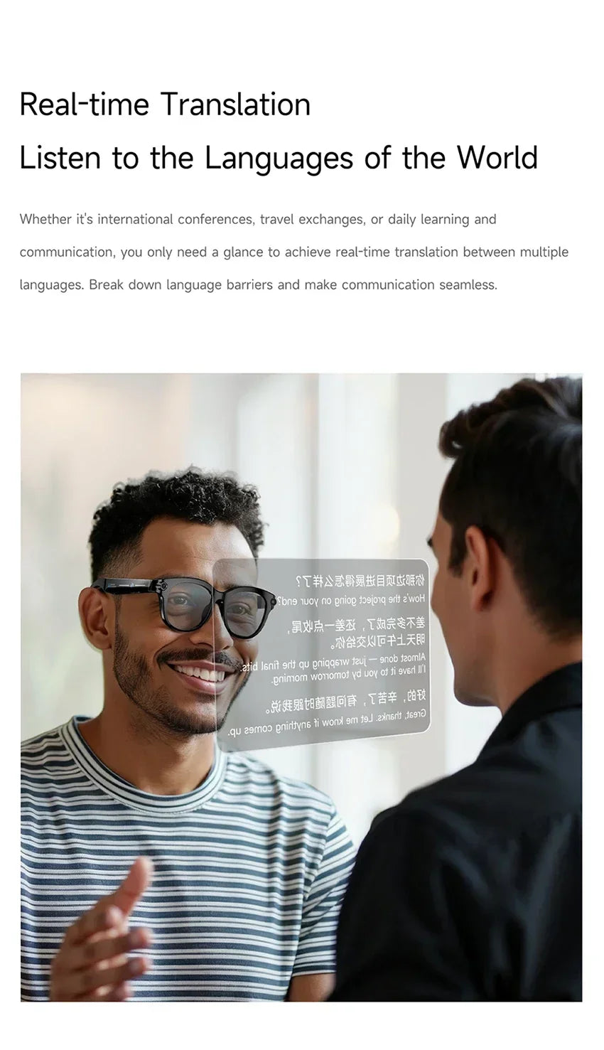 Xiaomi Smart AI Glasses 800W Shooting Camera HD Photo Video Voice Call Translation Waterproof Bluetooth AI Motorcycle Glasses
