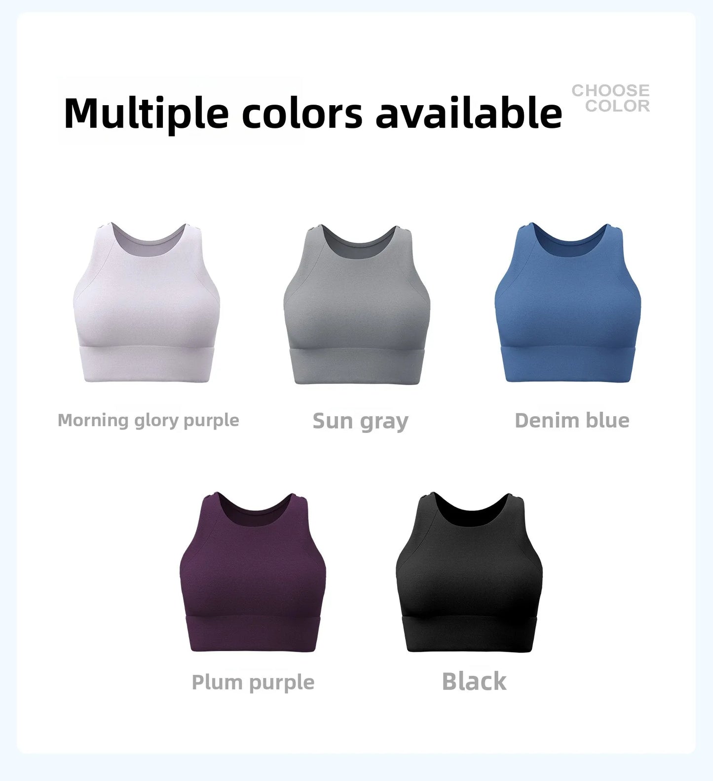 Dam Sport-BH Yoga Linne – Halterneck Inbyggda Kuddar Högintensiv StötDämpning Tennis, 5 Färger S–XXL