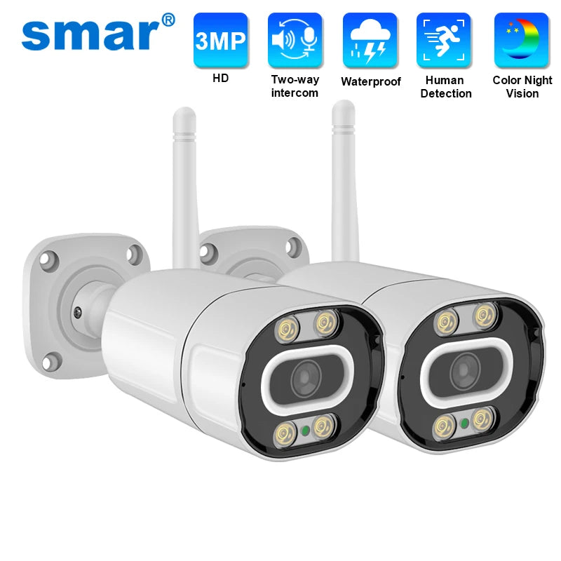 Smar Outdoor IP Wifi 3MP Survalance Camera for Wifi CCTV System Kit Human Detection Night Vision Video Cam ICSEE Two Way Audio