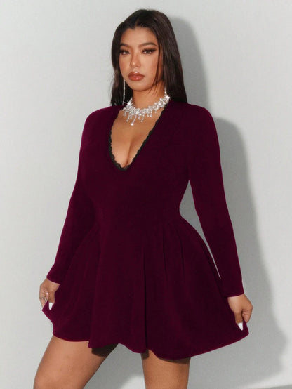 plus Size Lace Sexy Dress Elegant Gown for Women Big Size Party Outerwear Fashionable Casual Dress
