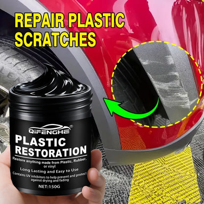 Car Plastic Restorer Polish Paste 150g - Tire, Interior & Bumper Shine & Protection, Long-Lasting Gloss, Automotive Plastic Care