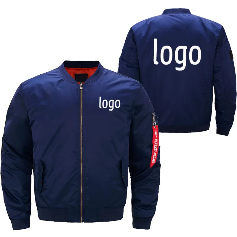 Herr Bombarjacka 2026 – Lös Passform Hip Hop Streetwear Anpassningsbar Logo Plus-Storlek XS–8XL Röd/Navy/Grön/Svart