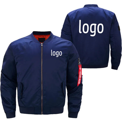 Herr Bombarjacka 2026 – Lös Passform Hip Hop Streetwear Anpassningsbar Logo Plus-Storlek XS–8XL Röd/Navy/Grön/Svart