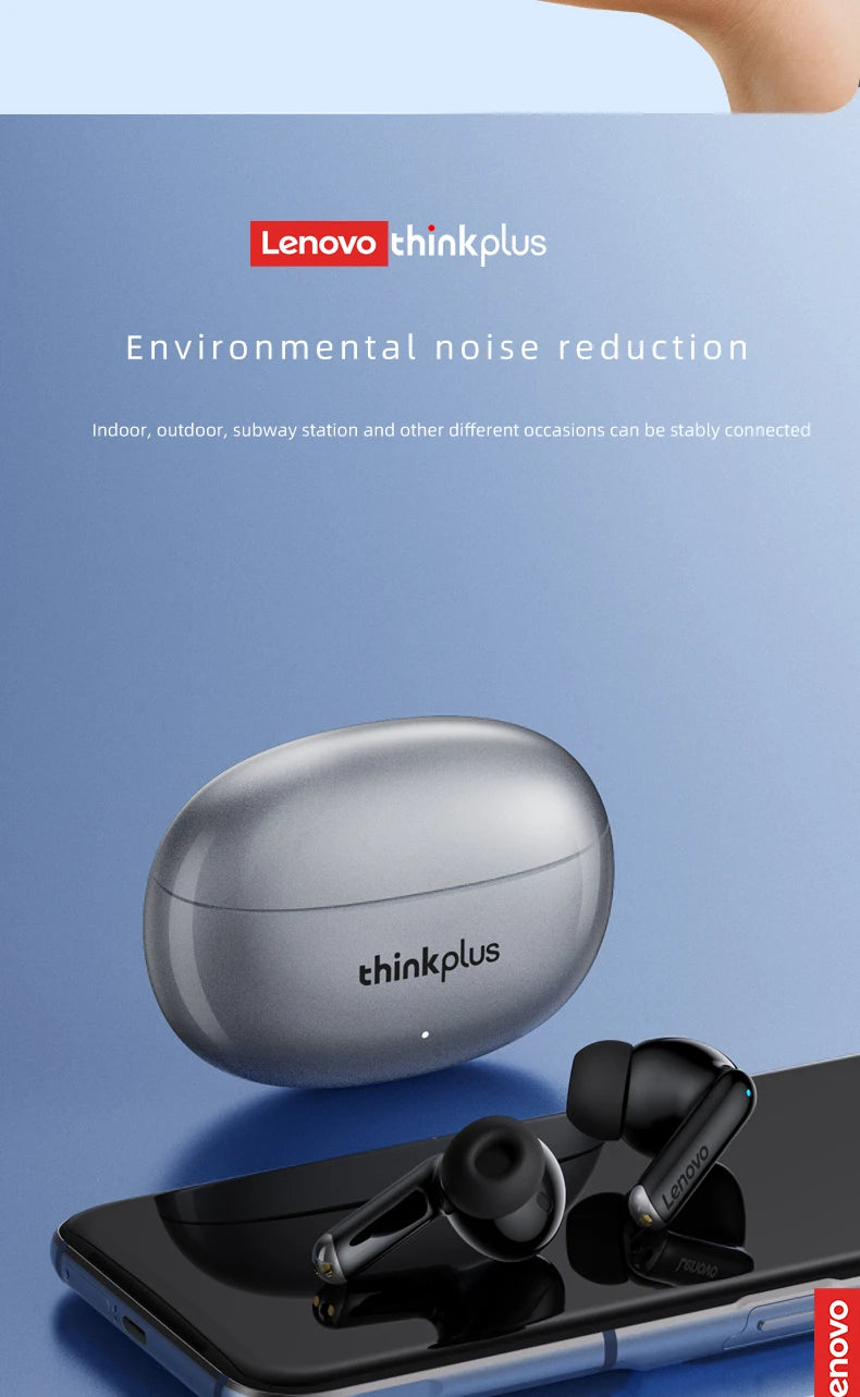 Lenovo GM2 PRO XT88 True Wireless Earbuds – Bluetooth 5.3 Dubbel Mikrofon Touch 4h Speltid Svettskyddad HiFi Bass CE/FCC Vit Svart