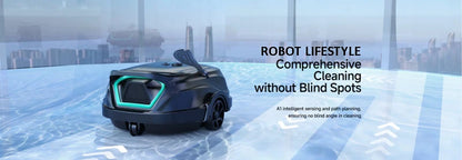 WYBOT A1 Trådlös Poolrobot – 120min 2600mAh IPX8 Dubbellager Filter Gyroskopnavigering Auto-Parkering 100m² 2026