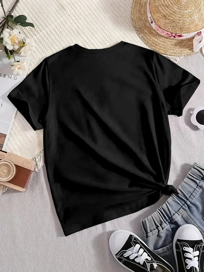 Women's Oversized V-Neck T-Shirt Solid Color Short-Sleeve Curved Hem Soft Fabric Black Gray Navy