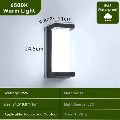 Vattentålig LED Vägglampa Utomhus & Inomhus – 110V/220V, Varmvit/Kallvit, Trappa, Balkong & Trädgård