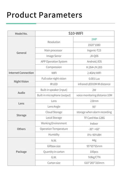 4K WiFi Camera Safety Monitor Mini 1080P HD Camcorders Indoors Night Version Video Intelligent Security Protection Camera
