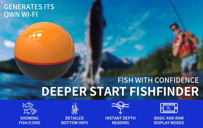 Erchang F68 WIFI Fish Finder 100M Wireless Fishing Sounder Echo Sounder Detect Finder fishing for Lake Sea Fishing IOS& Android