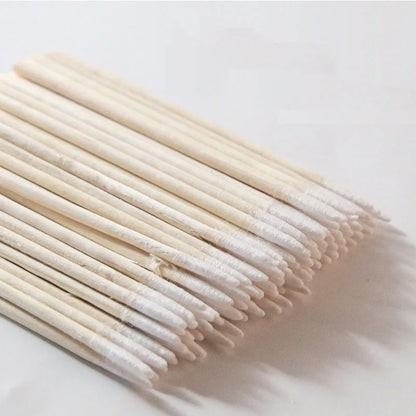 100/300/500Pcs Nails Wood Swab Cleaning Sticks Wooden Cotton Head Bud Tip Manicure Detail Corrector Nail Polish Remover QJB01