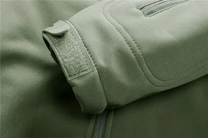 Herr Militär Softshell Set 2026 – Fleece Jacka + Byxor Outdoor, Grå/Svart/Khaki/Kamouflage S–4XL