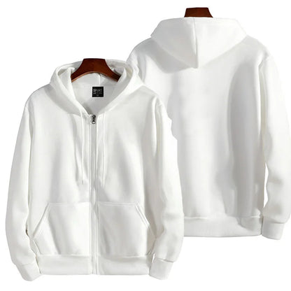 Fashion Zipper Hoodies Women/Men Fashion Long Sleeve Hooded Sweatshirt Casual Autumn Winter Sportwear Solid Clothes