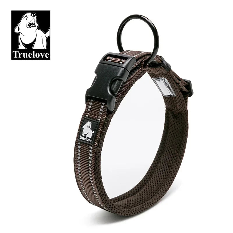 Truelove justerbart mesh-stoppat hundhalsband med 3M reflex