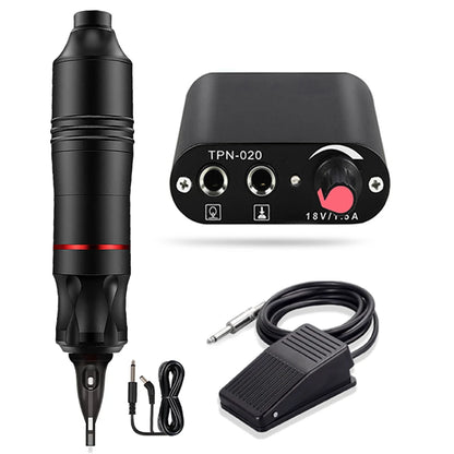 Professional Tattoo Machine Set High Quality Rotary Tattoo Pen Power Supply Needle Ink Makeup DC/RCA Tattoo Pen Beginner Kits