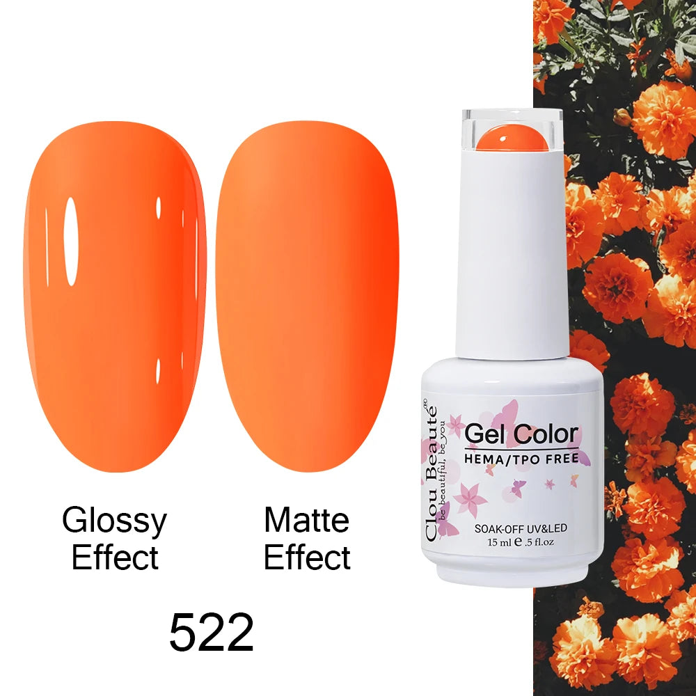 Clou Beaute Gel Nail Polish Neon Brown Royal Blue Red Green Pastal Nude Nail Art Varnishes Gel Lacquer Top Coat UV Gel Nail