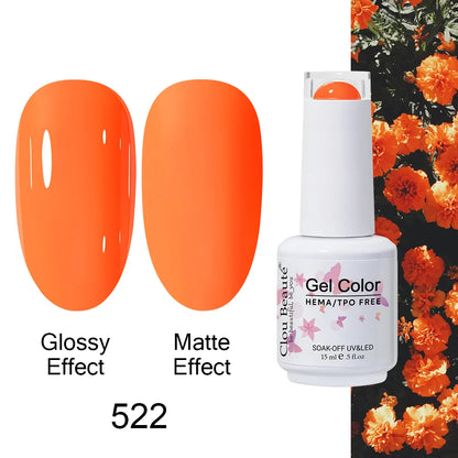 Clou Beaute Gel Nail Polish Neon Brown Royal Blue Red Green Pastal Nude Nail Art Varnishes Gel Lacquer Top Coat UV Gel Nail
