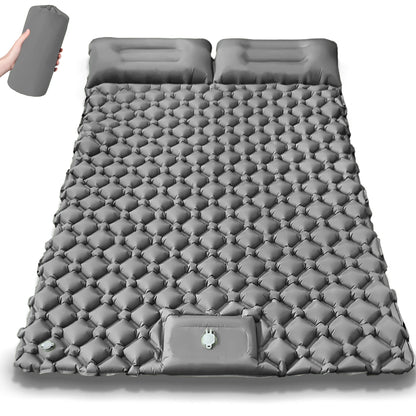 Dubbel Uppblåsbar Campingmadrass T2312 – Extra Bred för Två, Inbyggd Pump, TPU-Nylon, 4 Färger