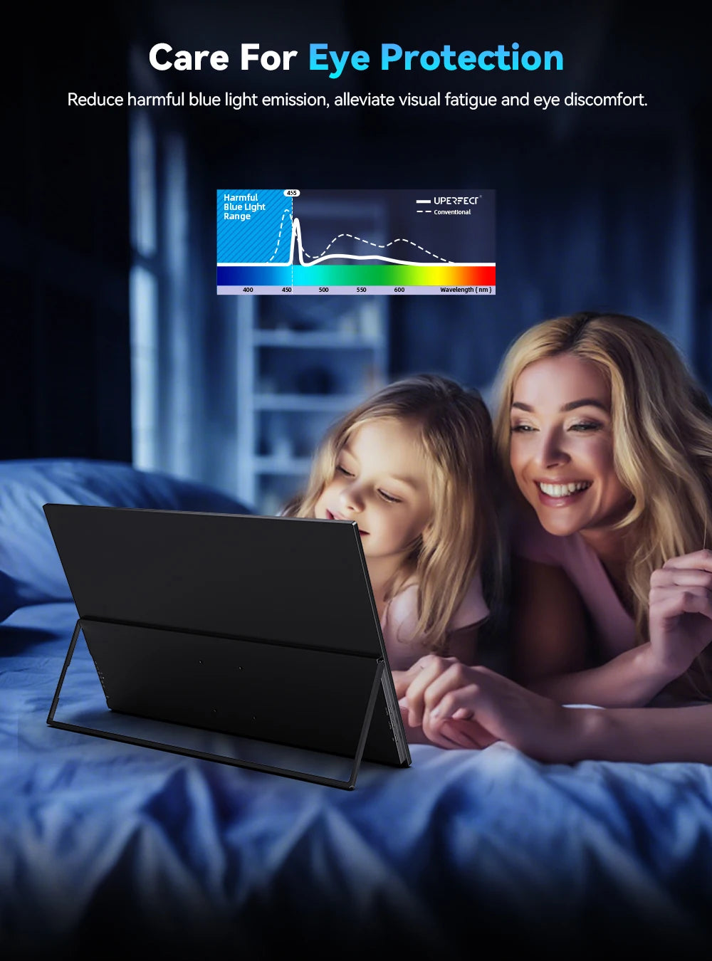 UPERFECT 24,5" Portabel Gaming Monitor – 240Hz 1ms IPS 460 nits HDR10 FreeSync USB-C Mini-HDMI VESA Laptop PS5 Switch