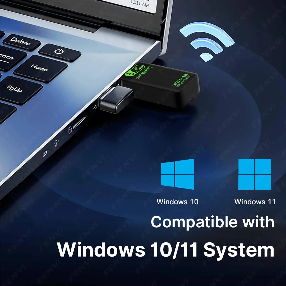 WiFi 6 AX900 BT5.4 USB Adapter 2in1 Dongle Dual Band 2.4G&5GHz Network Wireless Receiver Driver Free For PC/Laptop Windows 10/11