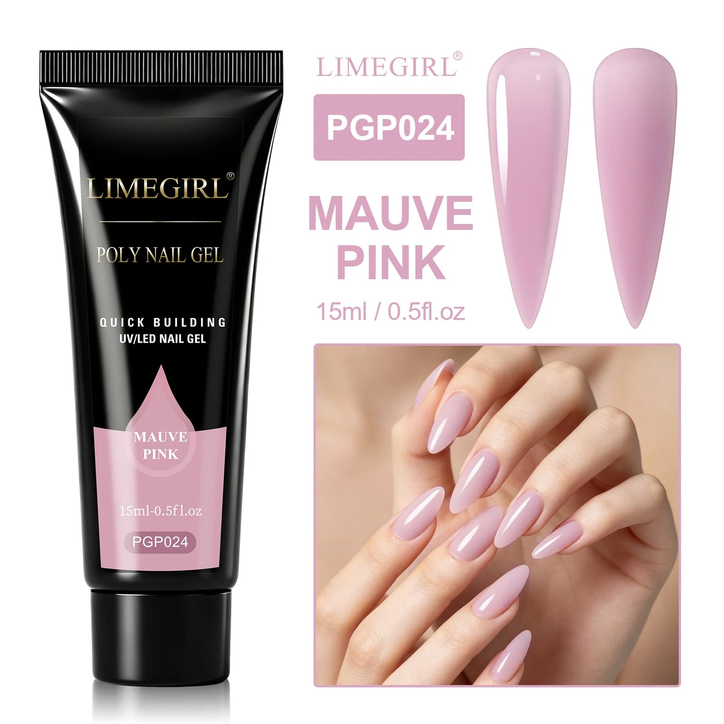 LIMEGIRL 25Colors Poly Extension Nail Gel For Nails Art Acrylic Manicure Design UV Varnishes Semi Permanent Quick Extension Gel