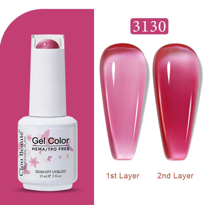 Clou Beaute Transparent French Gel Polish Translucent Nude Pink Red Jelly Glass Milky White Varnish Rainbow Color Nail Art