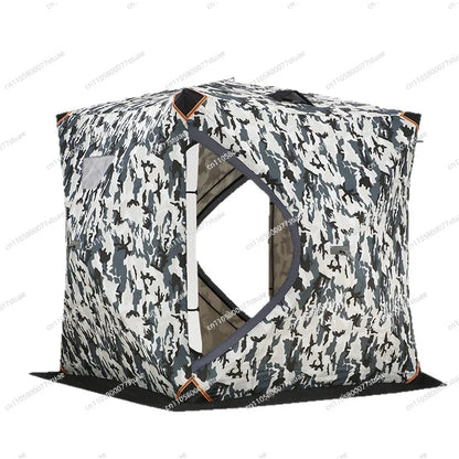 Hexagonal ice fishing tent Thickened warm and cold-proof quick-opening tent Winter fishing camping Ski portable tent