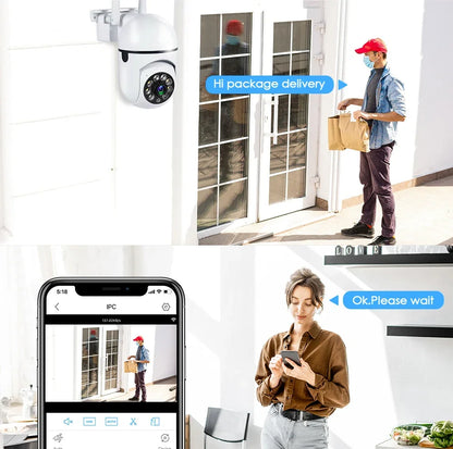 Wifi IP Camera 2MP Outdoor Security Surveillance Cameras AI Human Tracking Two Way Audio 4X Digital Zoom Night Vision Full Color