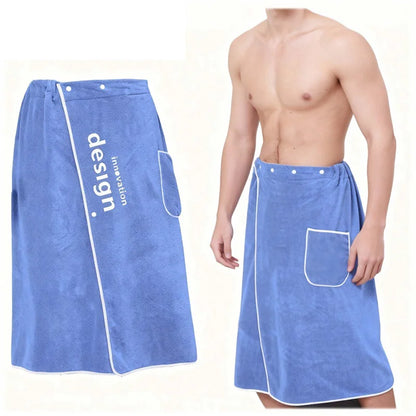 Wearable Men Bath Towel Soft Microfiber Bathrobe With Magic Pocket For Adults Gym Beach Sauna Spa Swimming Running Towel