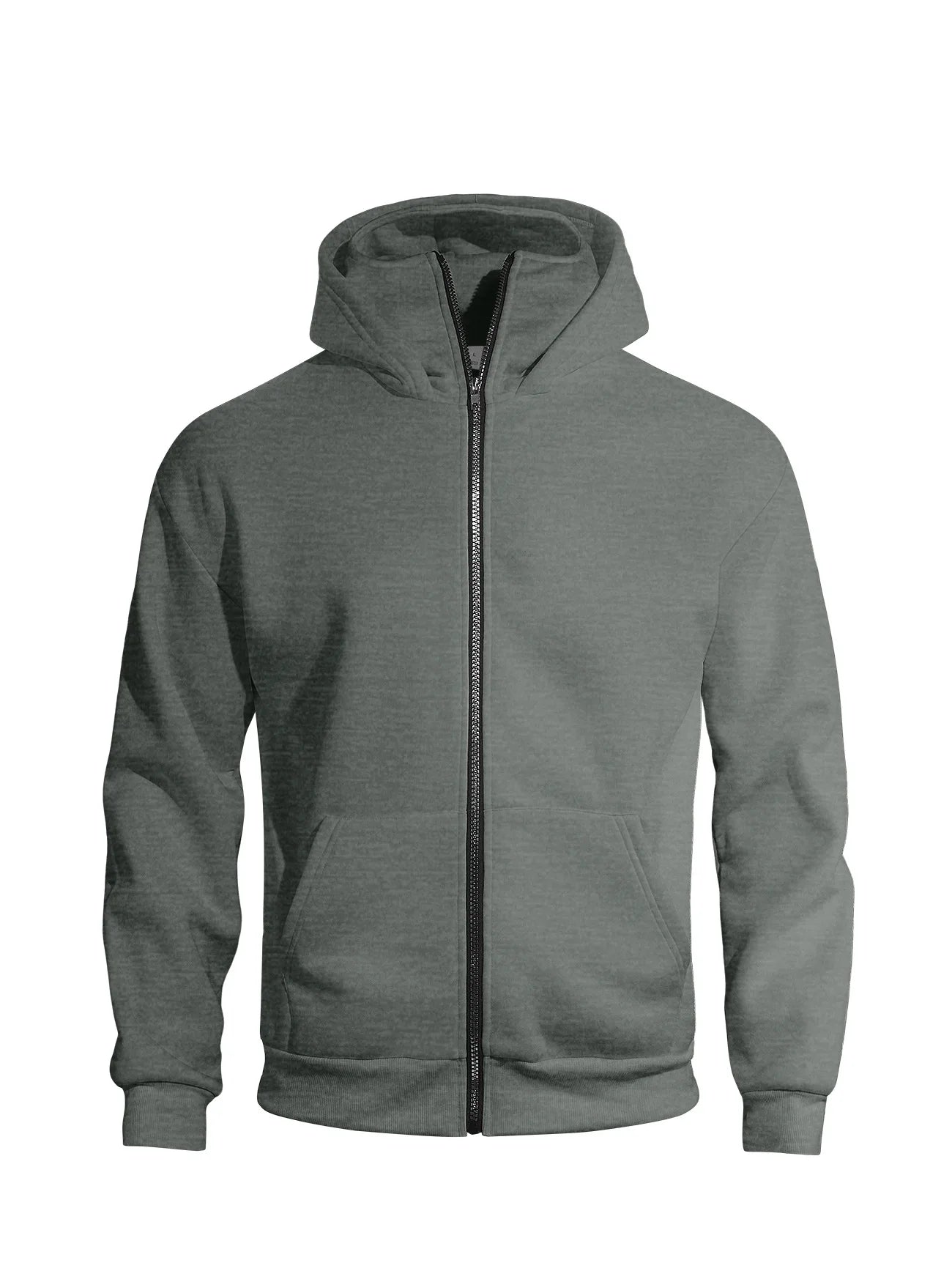 Autumn Men's Double-Layer Hooded Zip-Up Sweatshirt, Loose Casual Fit with Front Pockets, Ideal for Outdoor and Streetwear Style