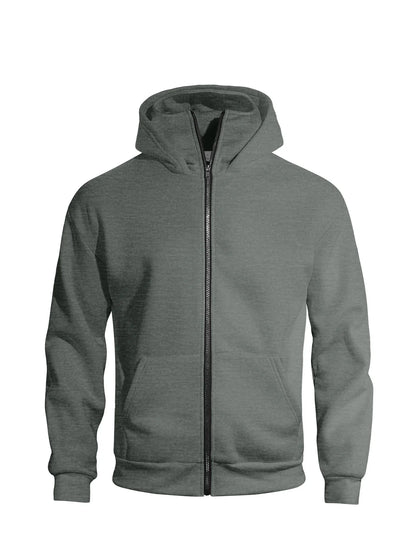 Autumn Men's Double-Layer Hooded Zip-Up Sweatshirt, Loose Casual Fit with Front Pockets, Ideal for Outdoor and Streetwear Style