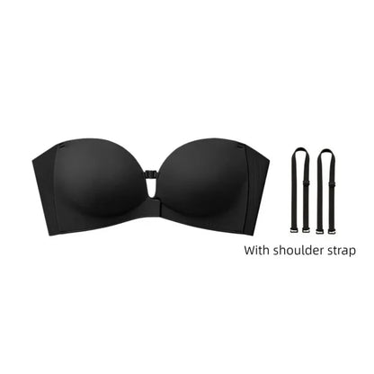 Dam KUCLUT Issilke Shapewear BH – Sömlös Push-up Trådlös Magkontroll Kylande Osynlig, Svart & Hudton 70–85 A–C