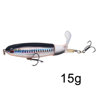 1 Pcs 10cm/14cm Topwater Fishing Lure Whopper Popper Artificial Bait Hard Plopper Soft Rotating Tail Fishing Tackle Fishing Bait
