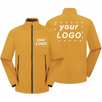 Outdoor Camping Waterproof And Windproof Stand Collar Jacket Custom Printed Embroidery Company Logo Outdoor Fishing Jacket 4xl