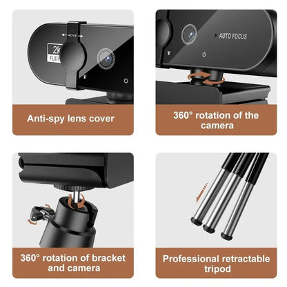 2026 Webcam 1080P Mini Camera 2K Full HD Webcam with Microphone 30fps USB Web Cam for Auto Focus PC Laptop Video Shooting Camera
