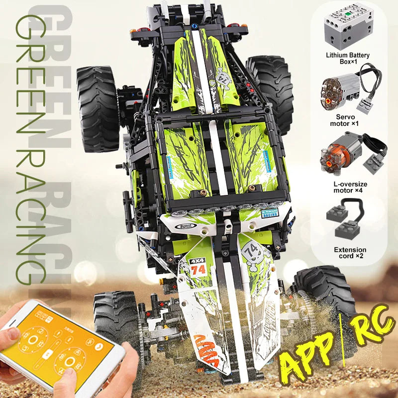 Mould King 18002 Teknisk Bil MOC-19517 APP & RC Motoriserad 4WD RC Buggy Byggklossar