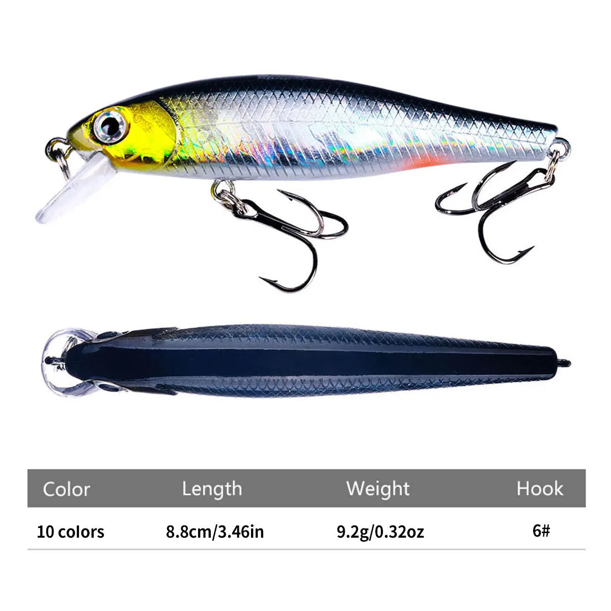Minnow Crank Wobbler Jerkbait Fishing Lure 8.8Cm 9G Isca Artificial Carkbait Swimbait Tackle for Bass Pike Carp