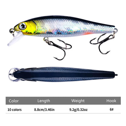 Minnow Crank Wobbler Jerkbait Fishing Lure 8.8Cm 9G Isca Artificial Carkbait Swimbait Tackle for Bass Pike Carp