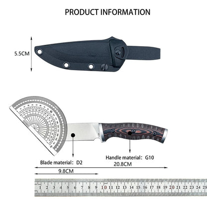 853 Multi-Purpose Hiking Climbing EDC Knife Pocket Outdoor Trekking Fixed Knife D2 High Quality Camping BBQ Essential Daily Tool