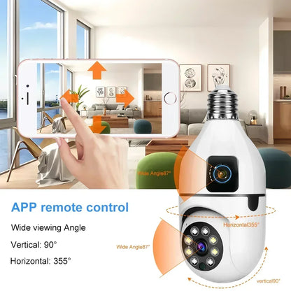8MP WiFi IP Camera E27 Bulb Cam Wireless Baby Monitor Pet Cameras 5MP SmartLife Indoor AI Tracking Security Video Surveillance