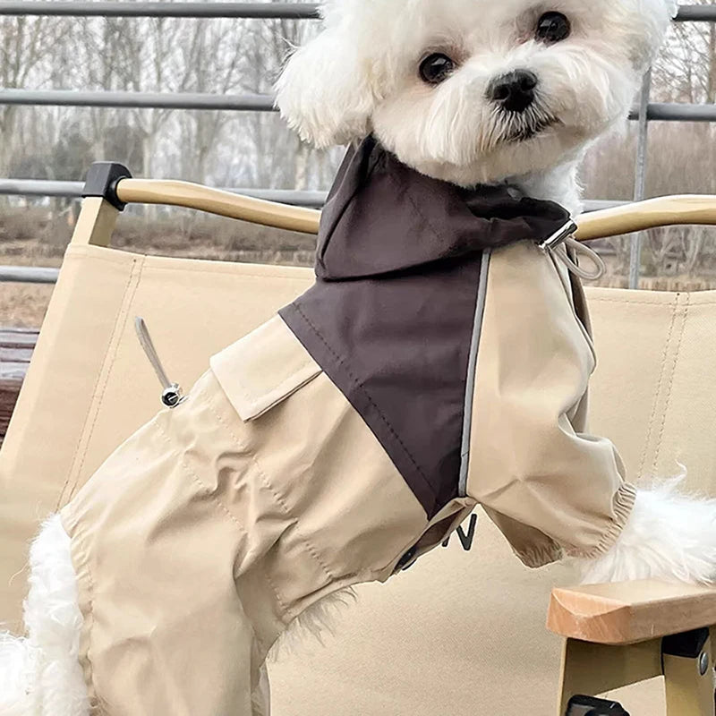 Autumn Winter Waterproof Dog Clothes Outdoor Windproof Dog Raincoat Warm Pet Clothes for Small Medium Dogs Comfy Puppy Clothes
