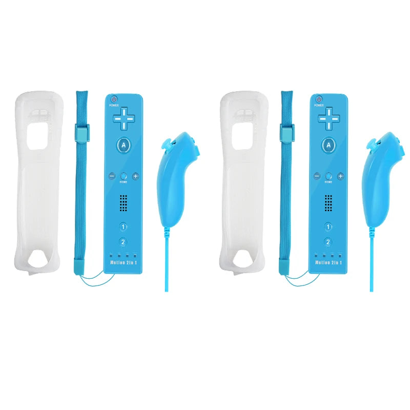 Nintendo Wii Trådlös Handkontroll 2-i-1 – Med/Utan MotionPlus, Silikonskål, Bluetooth, Wii/Wii U/Wii Mini