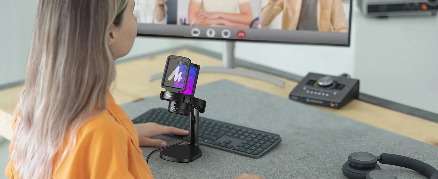 MAONO DGM20 USB Gaming Microphone for PC with RGB Light Noise Reduction Tap-to-Mute Gain Control for Discord Streaming Podcast